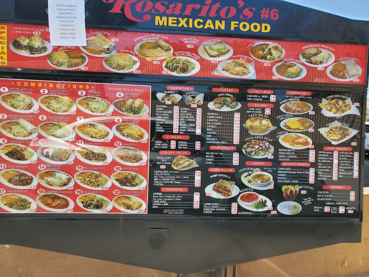 Rosarito's Mexican Food Menu - Image 4